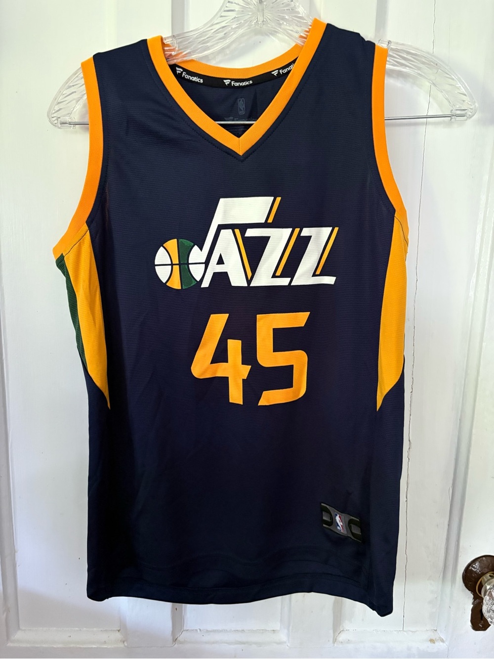 Fanatics Navy and Gold Jazz #45 Mitchell Basketball Jersey
